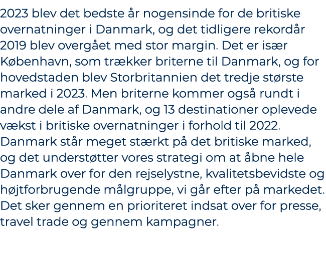 2023 blev det bedste r nogensinde for de britiske overnatninger i Danmark, og det tidligere rekord r 2019 blev overg...