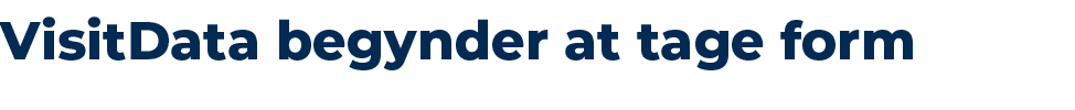 VisitData begynder at tage form 