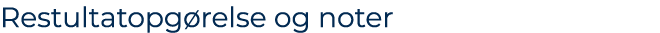 Restultatopg relse og noter