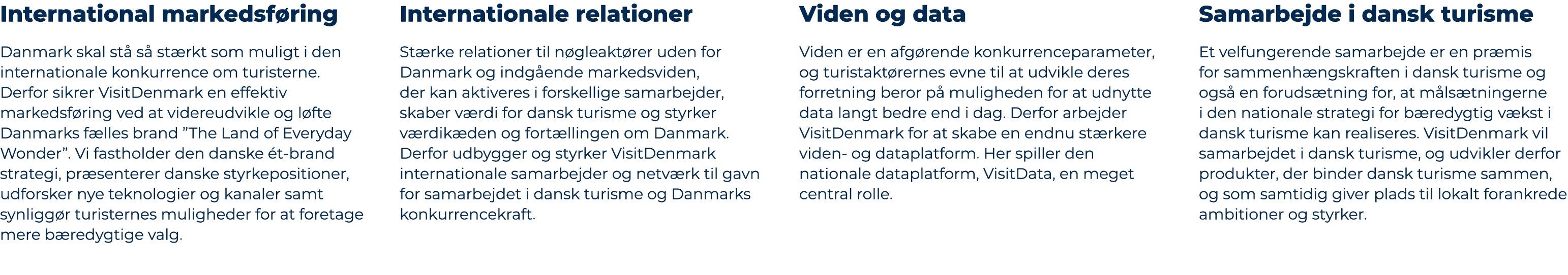 International markedsf ring Danmark skal st s  st rkt som muligt i den internationale konkurrence om turisterne. Der...